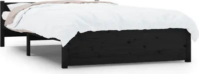 Obrázek produktu pro vidaXL Postel z masivu černá 135x190 cm