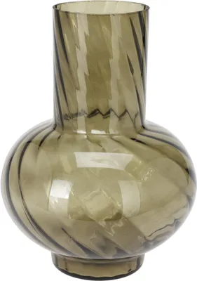 Image de Vase en verre 23 x17cm, vert foncé