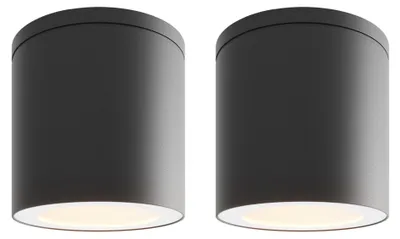 Produktbild von Ledvion 2er Set LED Aufbauspot Schwarz Rund GU10 Fassung ohne Leuchtmittel