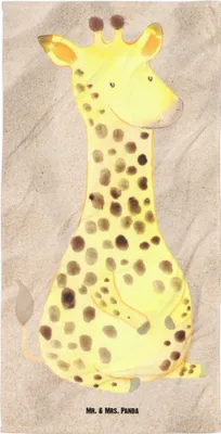 Produktbild von Mr. & Mrs. Panda Handtuch Giraffe Zufrieden - Sandig - Geschenk, Afrika, Abenteuer, Großes Badehandtuch, Reisehandtuch, Duschtuch, Strandtuch, Glück