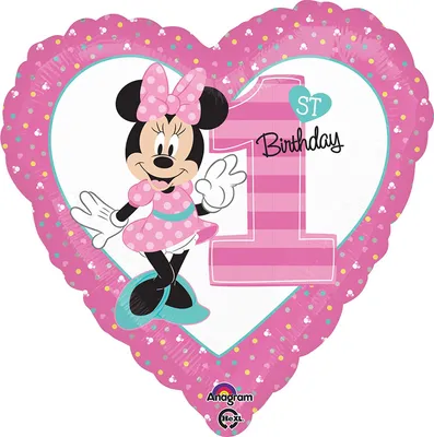 Produktbild von amscan Folienballon Disney Minnie 1st Birthday 43cm
