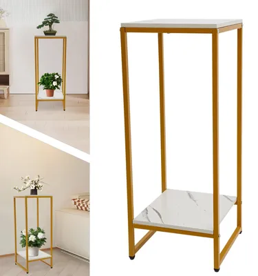 Produktbild von Goldener Eisenblumenständer mit 2 Ebenen