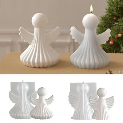 Produktbild von 2 Silikonformen, 3D-Gussformen für Weihnachtsengel und Gipskerzen