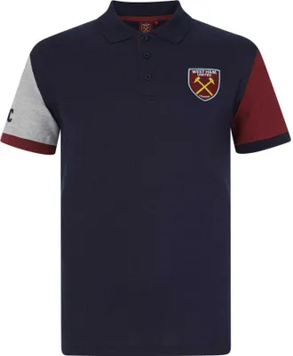 Produktbild von West Ham United FC - Poloshirt für Herren, Kontrast-Ärmel GF599 (M) (Marine)