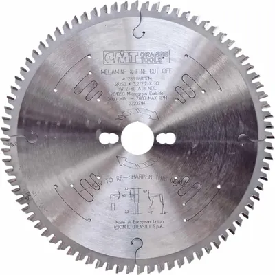Obrázok produktu pre CMT | Pílový list na laminát bez predrezu -ø 250/30 mm Z80 WZ/ATB negatívny -2°