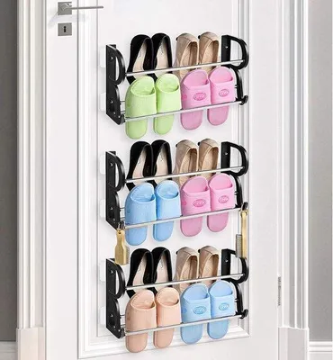 Image de Étagère à chaussures pour l'entrée ou la cuisine - Lot de 3 - Acier inoxydable et plastique