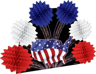 Produktbild von Tischdekoration im USA Design aus Pappe und Wabenpapier, ca. 25 cm