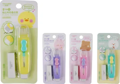 Image de Display Gomme à crayon extractible avec balai et réserve sous blister 24 pcs.