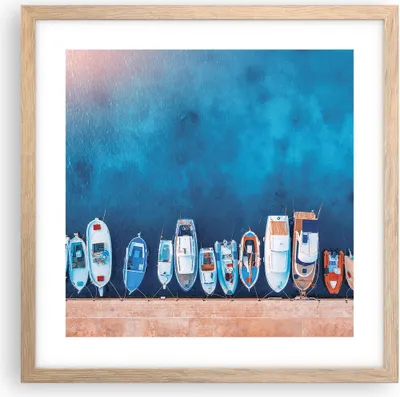Produktbild von Gerahmtes Poster - Rahmen in heller Eiche - Hafen Hafen £ódŸ - 40x40 cm - Wand Bild - Wanddeko - Wandbilder - Kunstposter - Wandposter - Bilderrahmen - Bilder - Kunstdruck - P2NAC40x40-5081