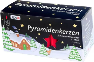 Produktbild von Pyramidenkerzen 50/500 rot für kleine Pyramiden, 50 Stück, deutsche Produktion