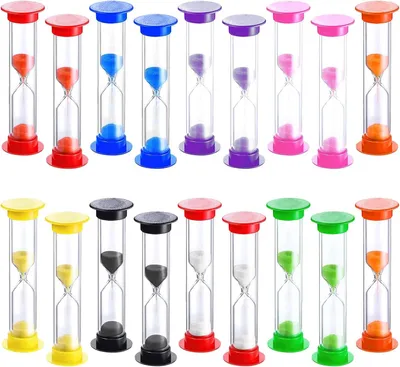 Produktbild von Sanduhren 2 Minuten, 18 Stück, bunt, für Kinder und Klassenzimmer