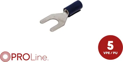 Produktbild von Gabelkabelschuh 1,5mm²-2,5mm²/6.4mm blau 5 Stück