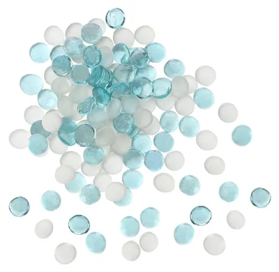 Produktbild von Belle Vous Bunte Glassteine Deko Auswahl (95-105 Stück/500g) 20mm Flache Glassteine Klar Groß Murmeln Glas Bunt - Dekosteine Glas für