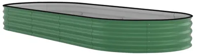 Obrázek produktu pro Oválný pozinkovaný vyvýšený záhon – kovový květináč 240 × 120 × 45 cm – hluboký záhon pro zeleninu, květiny a bylinky – zelený