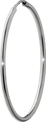 Produktbild von Single 925 Sterling Silber Creole Ohrringe Ohrschmuck Ohrhänger Rhodiniert 50mm 7421