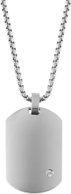 Produktbild von "Saranja", Edelstahl Halskette, Simili, Dog Tag, gravurfähig, 61 cm