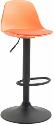 Produktbild von CLP Barhocker Kiel Kunststoff höhenverstellbar und drehbar orange Gestell Farbe schwarz