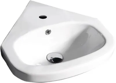 Immagine prodotto di Aqualine Vitroya - Lavabo angolare 460x460 mm, con sfioratore, foro per rubinetto, bianco VT145