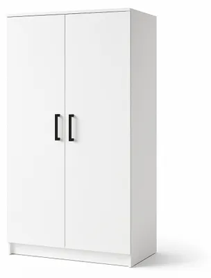 Obrázek produktu pro Margaret Hadas24 TAMARA, šatní skříň 90 cm, dvoudveřová skříň s policemi a tyčí na ramínka, bez zásuvek, moderní design, bílá barva