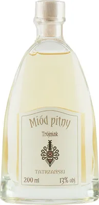 Produktbild von Tatrzanski Trojniak Honig (Drittel) 0,2L | Met Honigwein Metwein Honigmet | 200 ml | 13% Alkohol | nalewkatatrzanska.pl | Geschenkidee | 18+