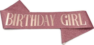 Produktbild von Oblique Unique Schärpe Birthday Girl mit Glitzereffekt für Geburtstag Feier Party Accessoire Damen Frauen roségold