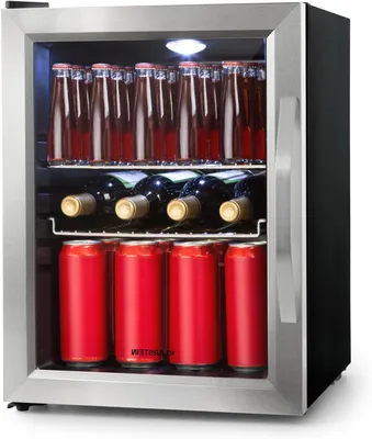 Zdjęcie produktu dla Mini lodówka - chłodziarka do napojów - chłodzenie napojów - cicha i energooszczędna - 35 litrów - czarna