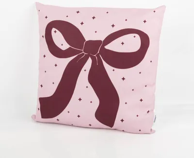 Produktbild von Weihnachtskissen rosa mit Schleife 45x45cm von Boltze