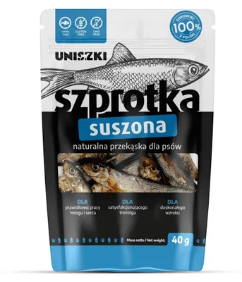 Zdjęcie produktu dla UNISZKI Szprotki suszone - przysmak dla psów - 40g