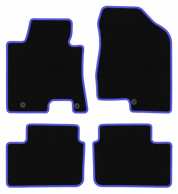 Obrázek produktu pro Velurové autokoberce pro: Kia Ceed II 2012-2018 (hatchback/kombi/Proceed) – sada 4 ks, černo-modré, na míru – Wielganizator CARLUX