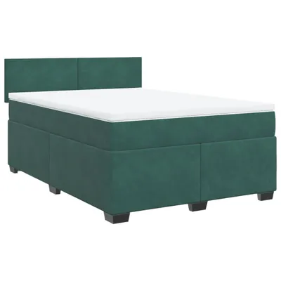 Produktbild von Boxspringbett mit Matratze Dunkelgrün 140x200 cm Samt