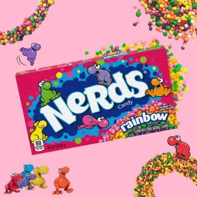 Produktbild von Nerds Rainbow Candy 142 g – Bunte, saure Mini-Bonbons +Heartforcards  Versandschtz