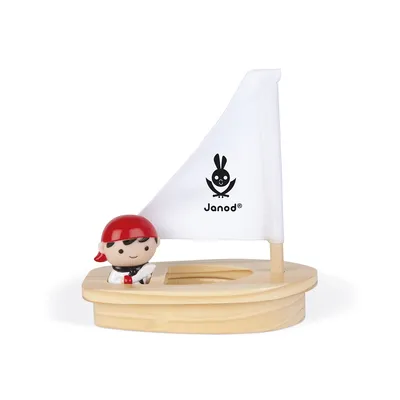 Image de Janod J04712 Bateau pirate en bois "Pirate avec bateau en bois