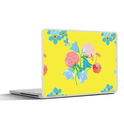 Produktbild von MuchoWow® Laptop Aufkleber Sticker Cover Blumen - Blumenstrauß - Frühling - Muster 40x30 cm - Laptop Dekoration - Selbstklebend