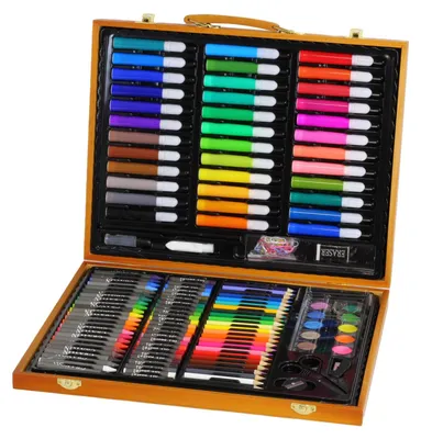 Produktbild von Malset Zeichnen 150-teilig Wassermalfarbe Buntstifte Filzstiften Pastell Kunst