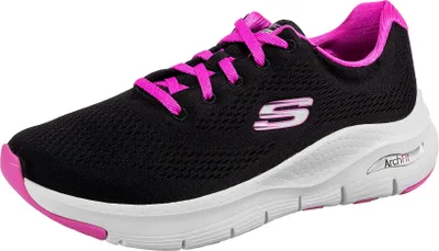 Productafbeelding van Skechers veterschoenen voor dames, sportief model, rubberen zool, zwart