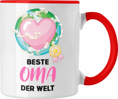 Produktbild von Trendation - Beste Oma Der Welt Geschenk Tasse Kaffeetasse Spruch Lustig von Enkel zum Geburtstag Weihnachten (Rot)