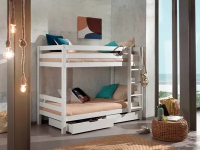 Image de Lit mezzanine Vipack Pino hauteur 160 cm incl. 2 tiroirs