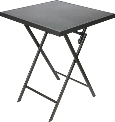 Obrázek produktu pro BRUBAKER Bergamo zahradní stůl - 58 x 58 cm balkonový stůl odolný proti povětrnostním vlivům - skládací kovový stolek - čtvercový kempingový stůl se vzhledem kamene - skládací stůl