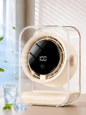 Produktbild von Tischventilator, Ventilator leise, 720° einstellbar, 3 Timer-Stufen (3/6/9h), 100 Geschwindigkeiten, Ventilatoren USB, LED display, Überall einsetzbar