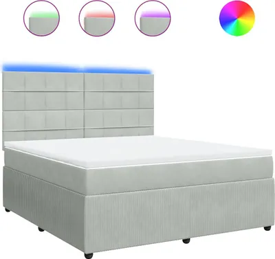 Produktbild von vidaXL Boxspringbett mit Matratze Hellgrau 180x200 cm Samt