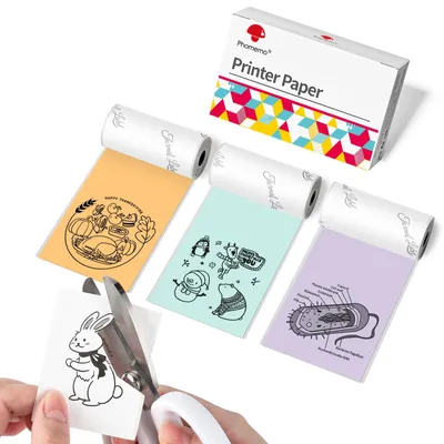 Thermopapier selbstklebend, 53 mm x 3,5 m, 3 Rollen, Grün/Lila/Orange