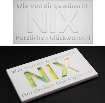 Produktbild von Geldgeschenk NIX Nichts Geschenkidee Geschenk Geburtstag Geldscheingeschenk