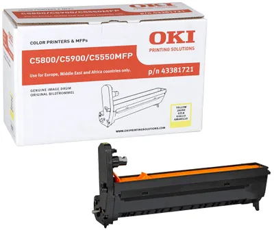 Zdjęcie produktu dla OKI 43381721, Oryginalny, C5800, C5900, C5550MFP, 20000 stron(y), Druk laserowy, Żółty, Czarny