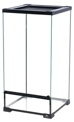 Productafbeelding van Terra Della Glazen terrarium 30x30x60 cm met waterdichte bodem, voederluik en stapelbaar ontwerp