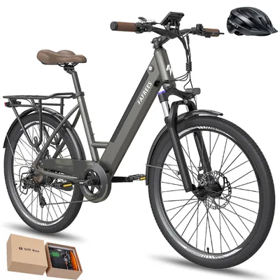 Produktbild von Elektrofahrrad MTB, Pannensichere Reifen 26 Zoll, Rostfreie Aluminiumlegierung bis zu 90 - 110 km, Wasserdicht IP54 mit 7 Gang, Grau