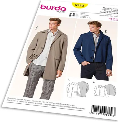 Immagine prodotto di Modello Burda 6932 - Cappotto da uomo
