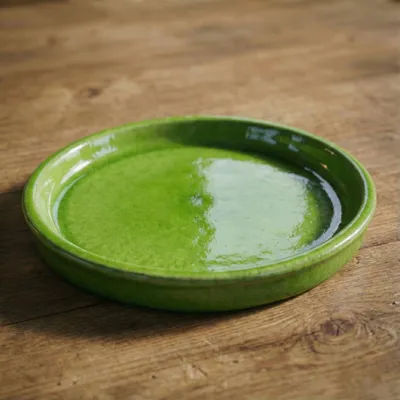 Zdjęcie produktu dla Podstawka pod doniczkę ceramiczna Provencelia Jabłkowa zieleń, Ø25 cm x H5 cm, mrozoodporna