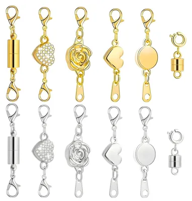 Magnetische Schmuckverschlüsse, 24 Stück, Gold/Silber, Metall