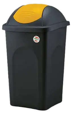 Immagine prodotto di Bidone Immondizia 'Multipat' Lt. 60 - Cm 39 X 39 X H.68 - Nero/Giallo