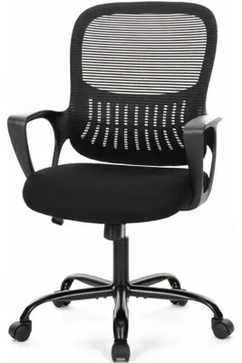Immagine prodotto di Sedia da ufficio girevole con schienale a rete, modello C-7318-BK, con supporto lombare, colore nero